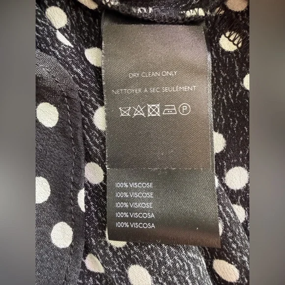 NWT Anthropologie Long-Sleeve Tie-Neck Swing Mini Dress Black And White Size Med - Picture 11 of 14